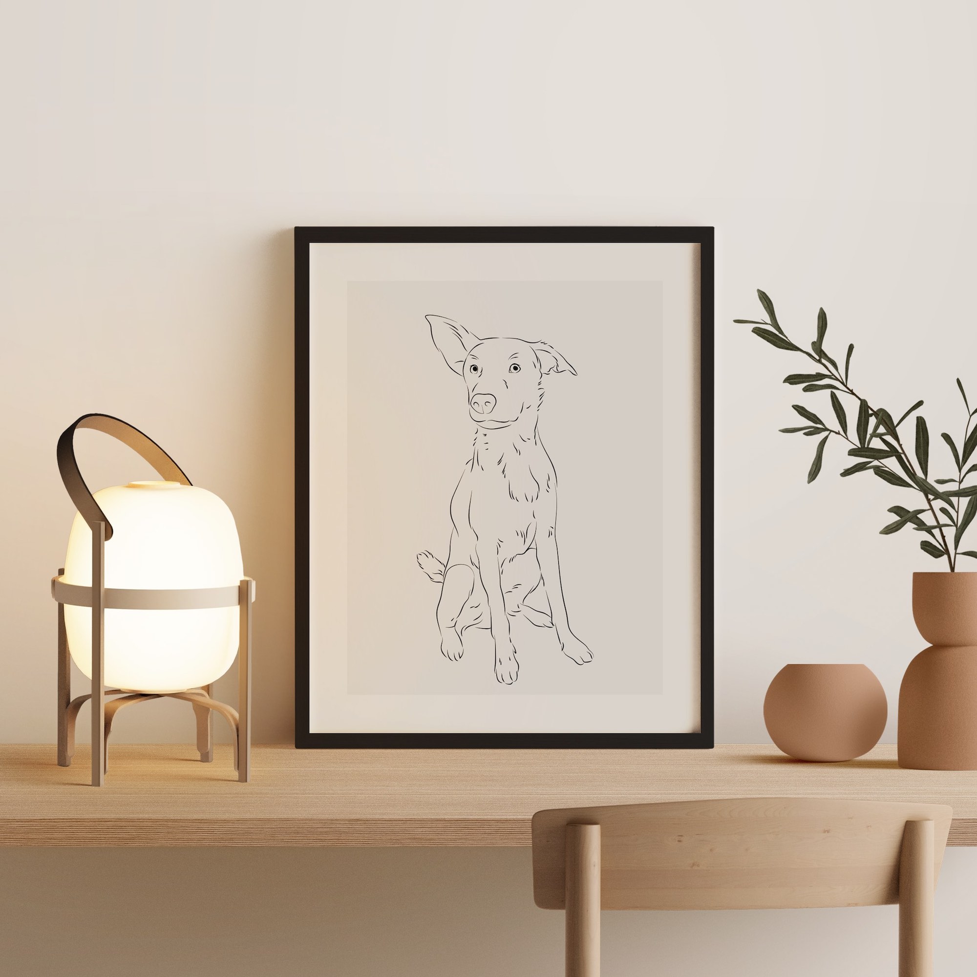 Un disegno Line Art di un cane