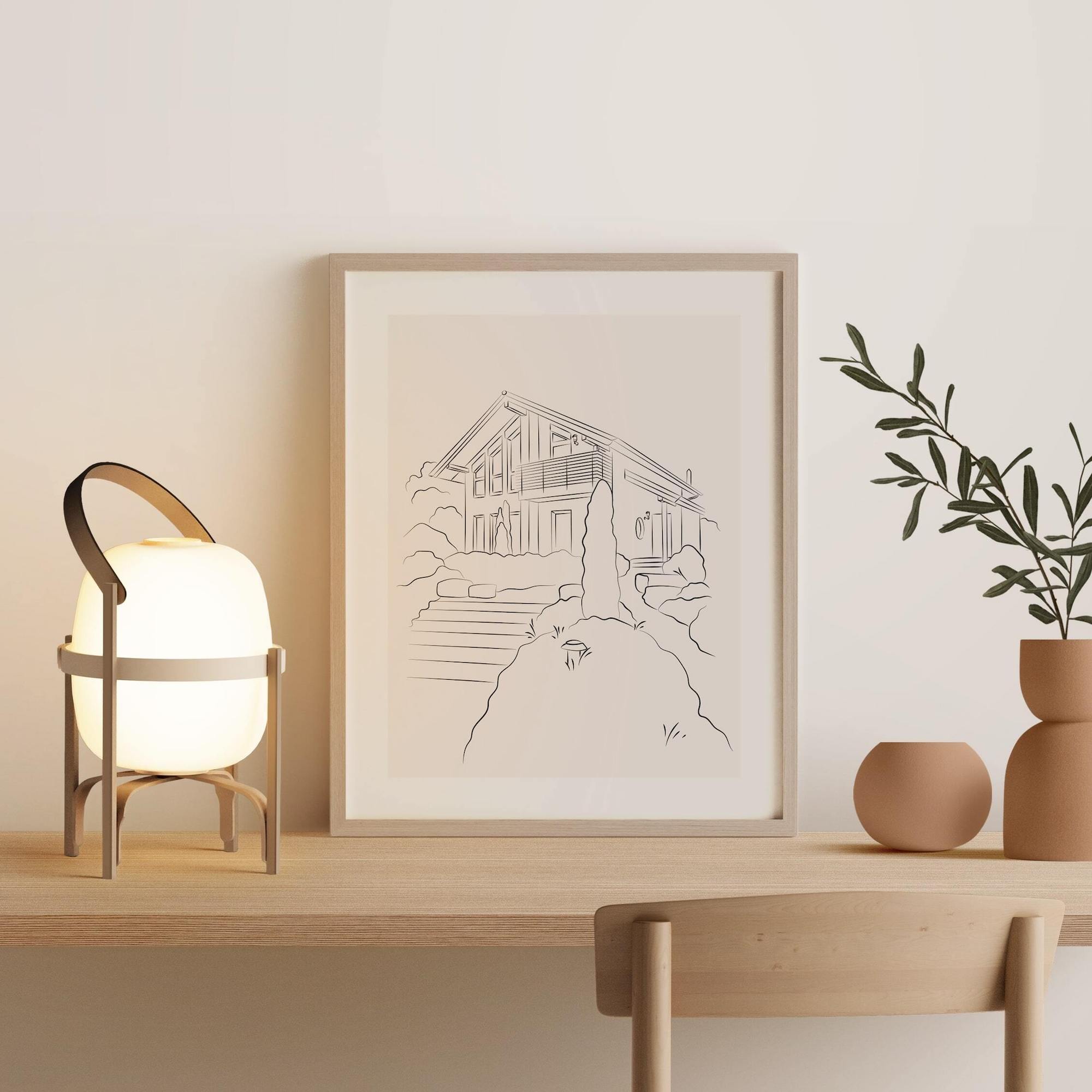 Disegno di casa in Line Art